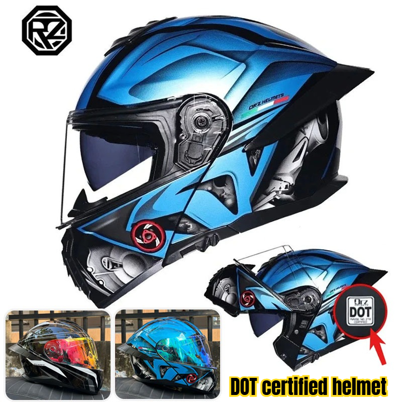 Full Face Motorcycle Helmet With Bluetooth - DOT Certified Helmet Motorcycle Helmet Dual