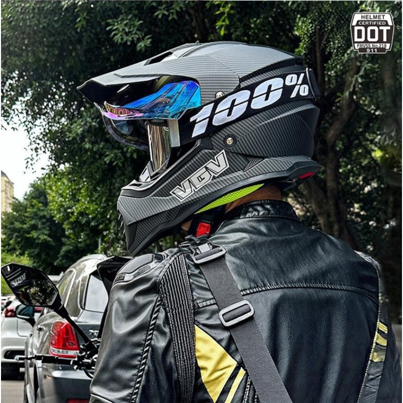VGV Motocross ECE DOT Certific - Full Face Motorcycle Helmet With Bluetooth 评论和价格