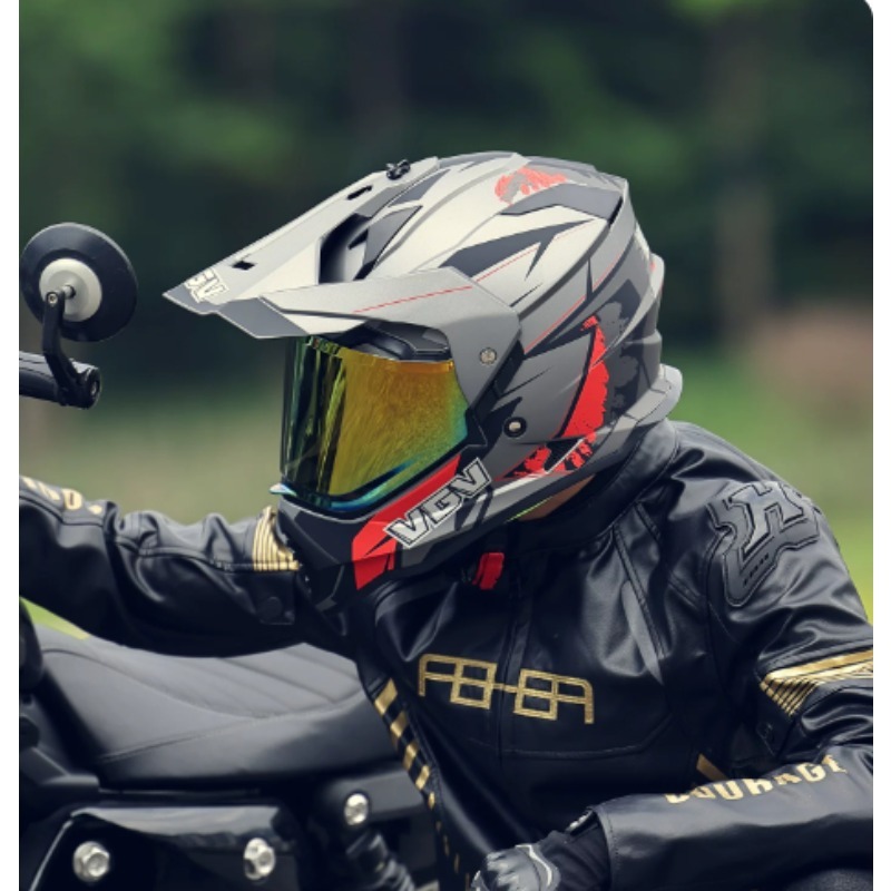 VGV Motocross ECE DOT Certific - Full Face Motorcycle Helmet With Bluetooth 评论和价格